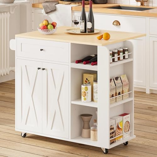 Kitchen Island with Drop Leaf