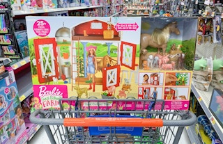 barbie sweet orchard farms barn playset on walmart cart