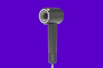 a hair dryer on a blue background