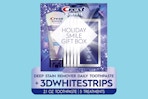 crest 3d whitestrips gift set on blue background