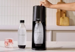a SodaStream machine making sparkling water