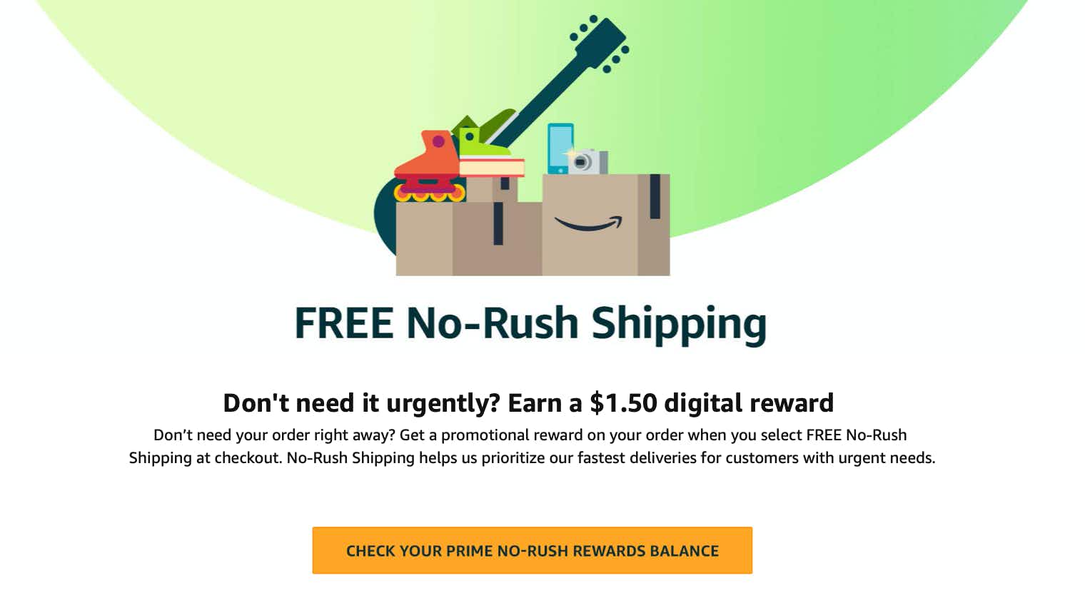 Free No-Rush Shipping Credit screenshot