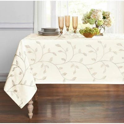 Floral Embroidered Tablecloth