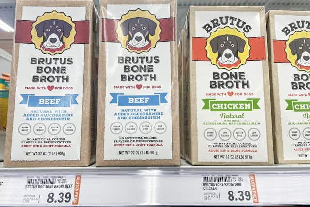 Free Brutus Bone Broth for Dogs + $2.50 Moneymaker at Meijer card image