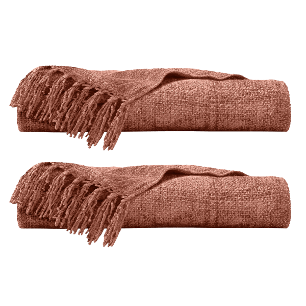 Viscose Chenille Throw Blanket Set