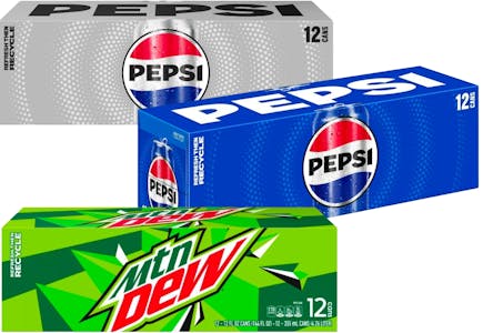 3 Pepsi Brand Soda 12-Packs