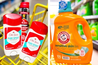 dollar general old spice and arm & hammer 2-photo collage