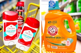 dollar general old spice and arm & hammer 2-photo collage