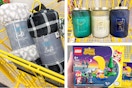 dollar general crofton throws, holiday candles, lego 3-photo collage
