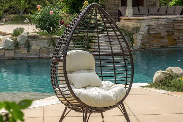 Teardrop Wicker Lounge Chair, Only $184.50 Shipped With Prime (Reg. $271) card image