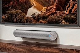 Lifestyle image of the Qunler 16-inch Sound Bar (Walmart Flash Deal)