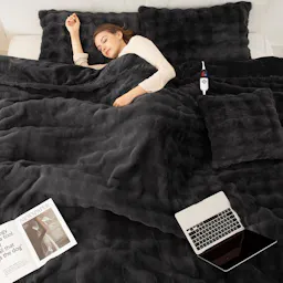 Faux Fur Heated Blanket