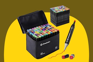 Alcohol art markers - 80 colors in a black zipper case. Each marker has two tips and a black barrel