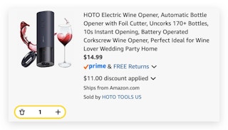 wine opener Amazon receipt