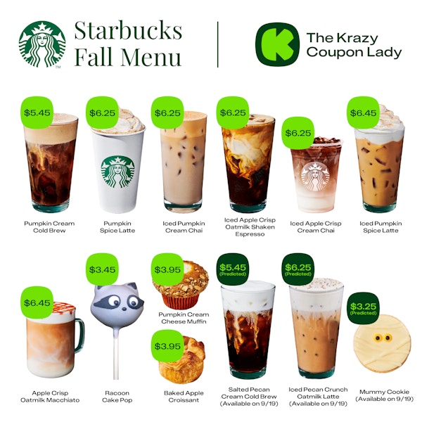 Starbucks Fall Menu