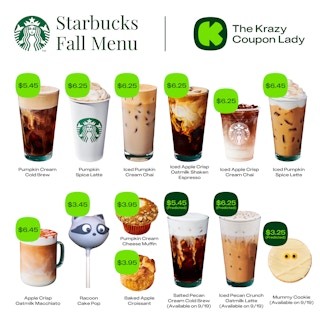 Starbucks Fall Menu