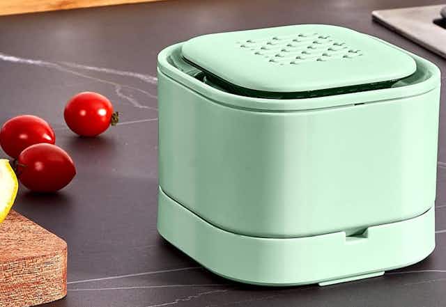 Fruit and Vegetable Washing Machine, Priced at $9.90 on Amazon card image