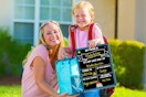First Day of School Reusable Back to School Sign, 14 x 11 in Beautiful Double Sided First Day of School Board, Paper Preschool Signs Kids