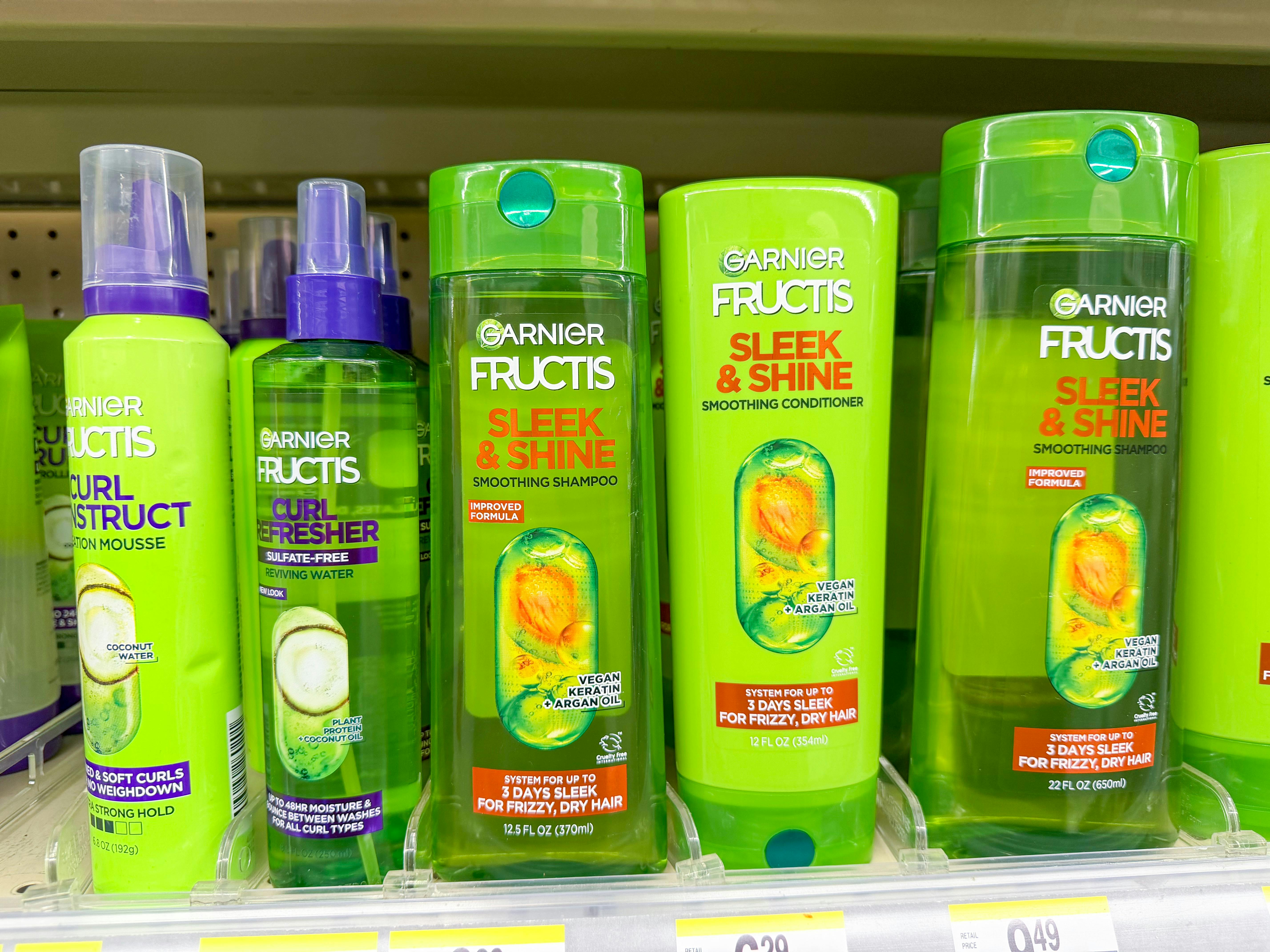 garnier hair care items on walgreens shelf