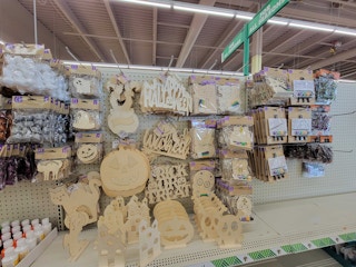 halloween craft display at dollar tree