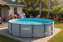 Ai generated image created from imgeditor of the Funsicle 15ft Oasis Round Above Ground Pool