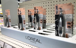 tubes of l'oreal bambi mascara on a display shelf