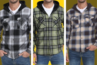 plaid, fleece men's jackets