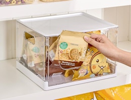 Open-Front Storage Bin 2-Pack, Just $14.99 on Amazon card image