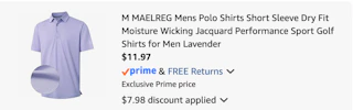 men's polo tee Amazon receipt