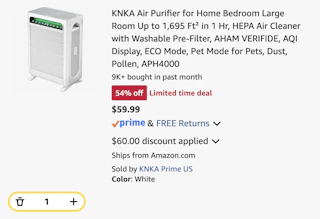 air purifier Amazon receipt