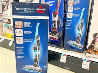 bissell readyclean vacuum on floor of target aisle
