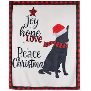 Christmas Dog Plaid Throw Blanket