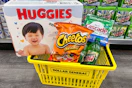 dollar general groceries in yellow basket