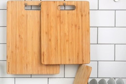 three cutting boards in a kitchen