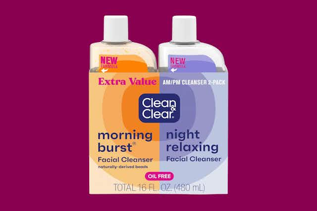 Clean & Clear Day and Night Facial Cleanser Pack, as Low as $6 on Amazon card image