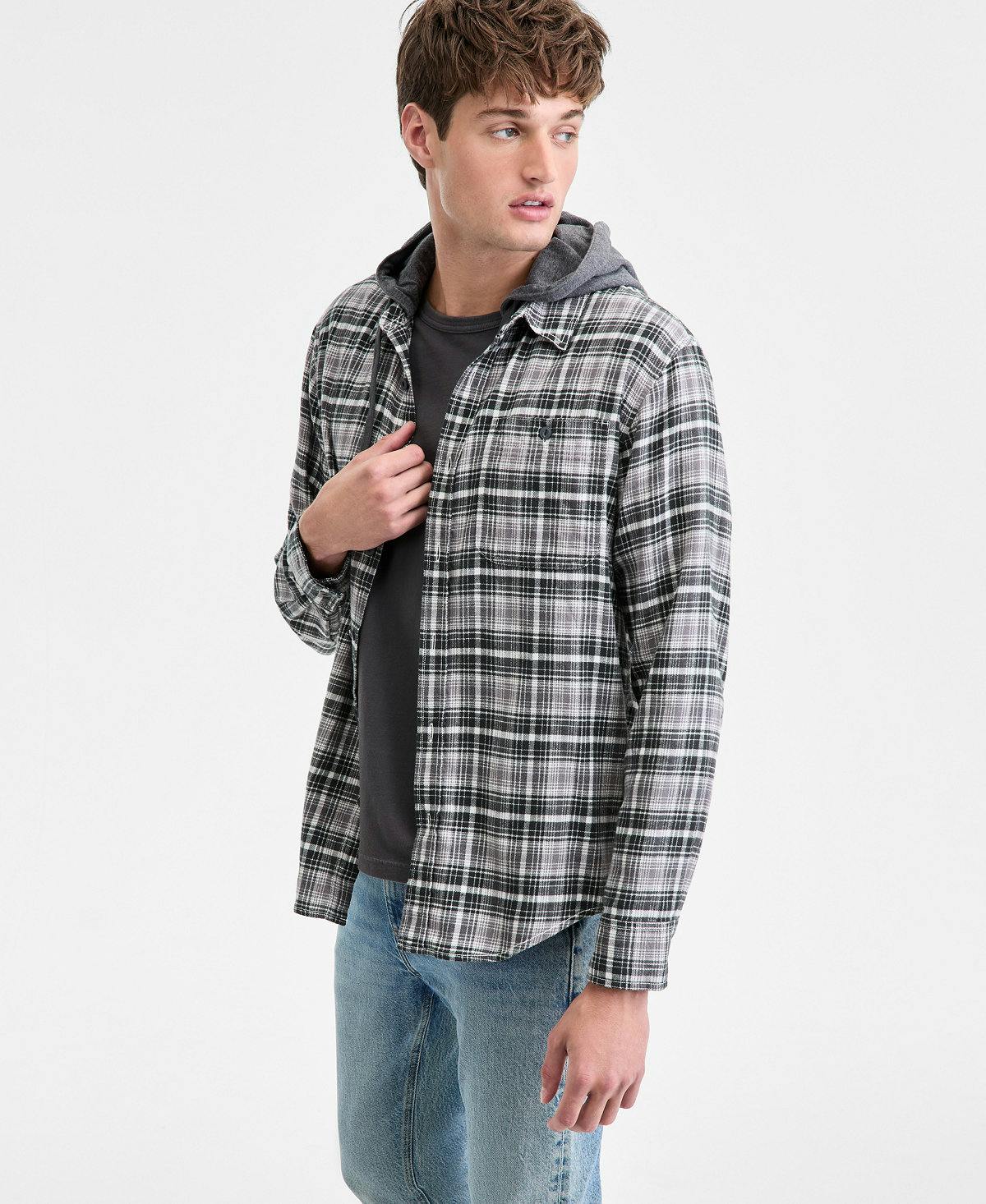Men's Layered-Look Flannel Shirt