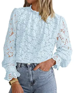 KIRUNDO Women's Lace Top