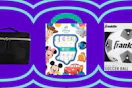 black makeup train case, disney kids book set, and a soccer ball