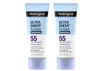 2 Neutrogena Ultra Sheer Sunscreens