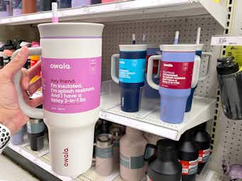 Look at what just dropped at Target — the new Owala Tumbler! It has an  easy-to-grip handle, a cupholder-friendly design, and a 2-in-1 lid…