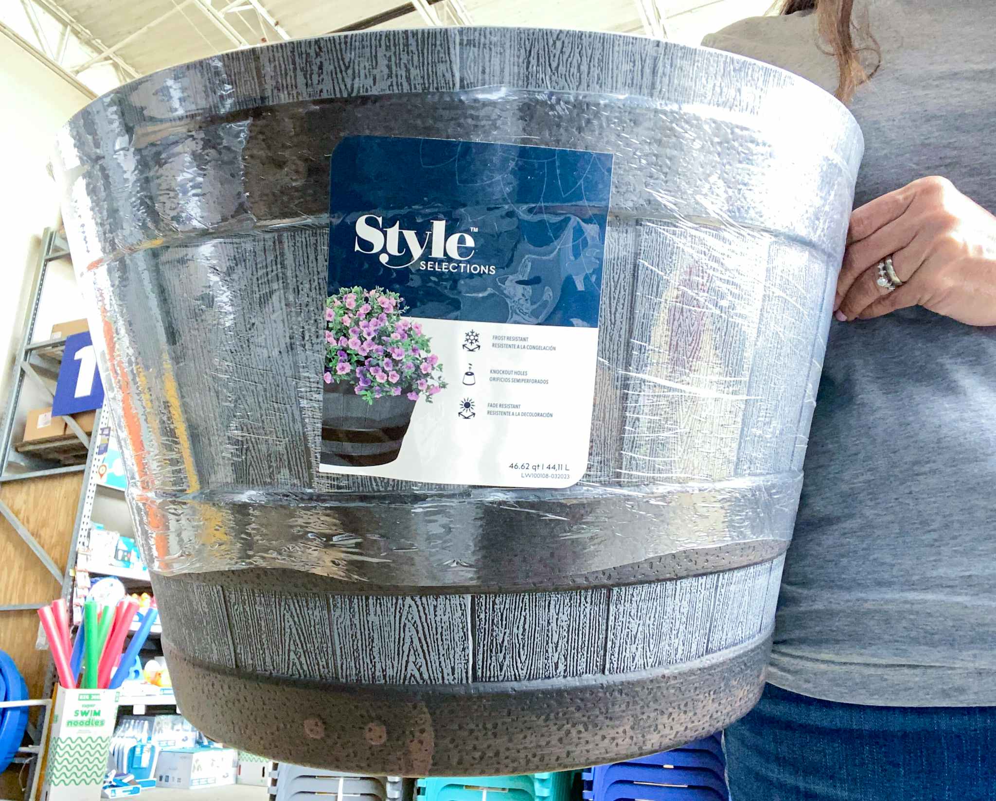 Popular Large Whiskey Barrel Planters, Only $12.98 at Lowe's