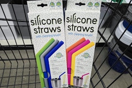 Get 3 Silicone Straws and a Cleaning Brush for $1.25 at Dollar Tree card image