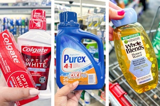 collage with purex, garnier, and colgate products