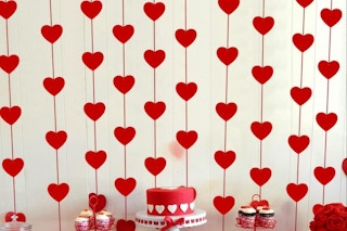 heart felt decor near dessert