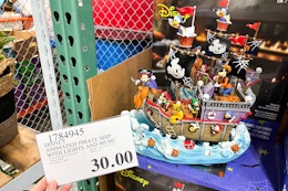 Disney Halloween Clearance at Costco: $30 Pirate Ship and $60 Mickey Pumpkin card image