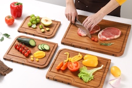 Bamboo Cutting Board 4-Pack, $28 on Amazon card image