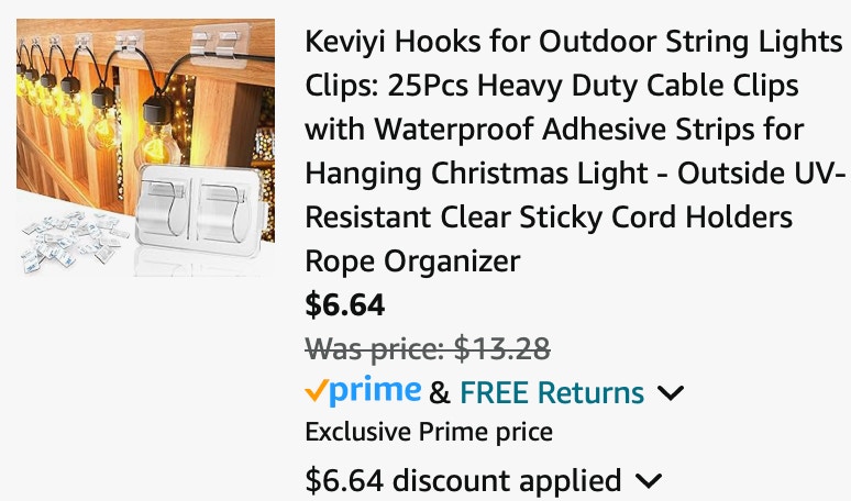  hooks for outdoor string lights