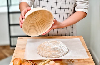 Lifestyle image of a sourdough kit being used to make bread