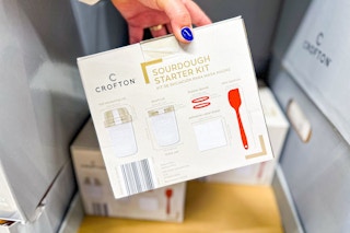 hand holding a crofton sourdough starter kit