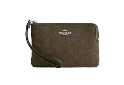 Coach Signature Jacquard Wristlet